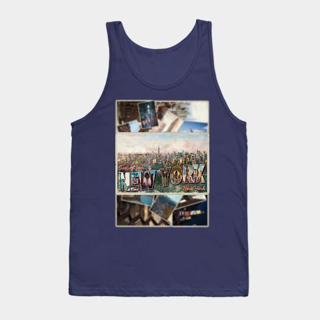 Greetings from New York City in New York vintage style retro souvenir Tank Top by DesignerPropo